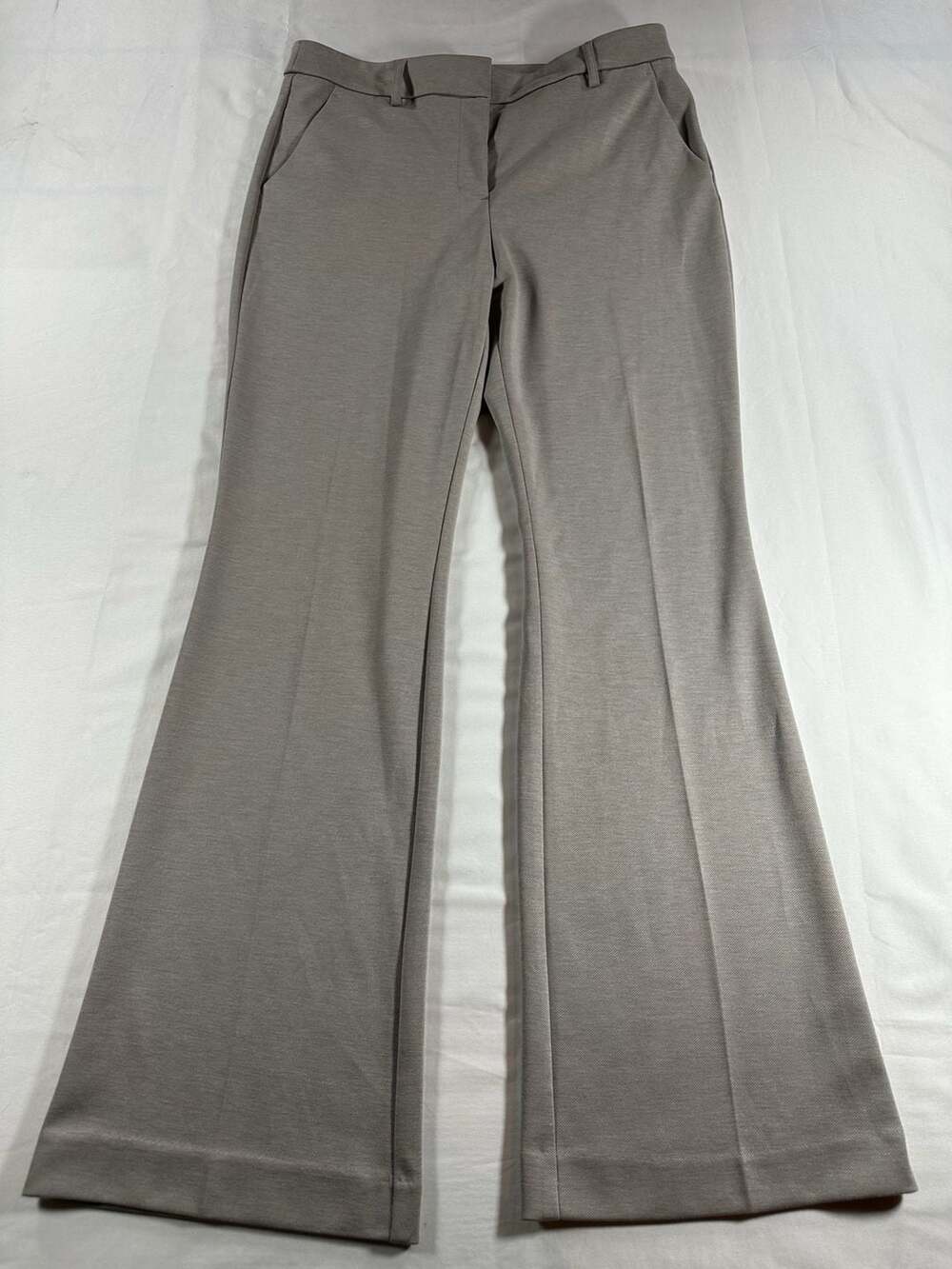 Simply Vera Vera Wang Women's Tan High-Rise Ponte Flare Dress Pants Size 12